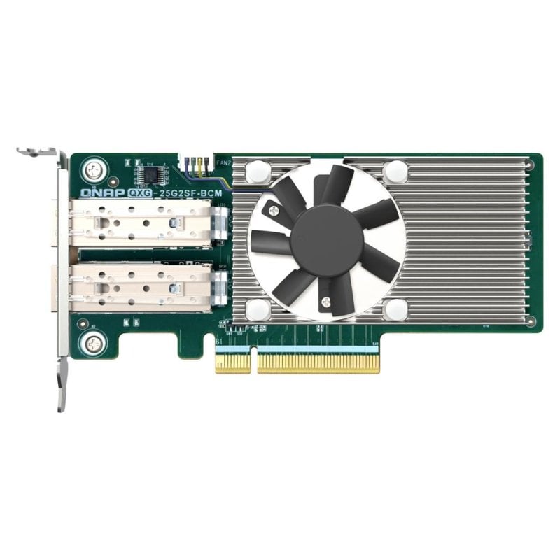 Tarjeta de Red QNAP QXG-25G2SF-BCM PCI Express 25Gbps Fibra SFP28 Dual Port