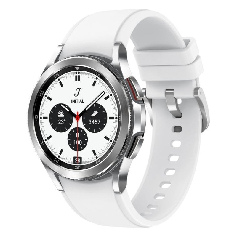 Samsung Galaxy Watch4 Classic Bluetooth GPS NFC 42mm Super AMOLED Argent Blanc M IP68