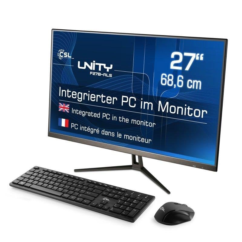 Ordenador Todo en uno CSL Unity F27-ALS Intel N200 32GB 2000GB SSD Intel UHD 27" Windows 11 Pro Wireless