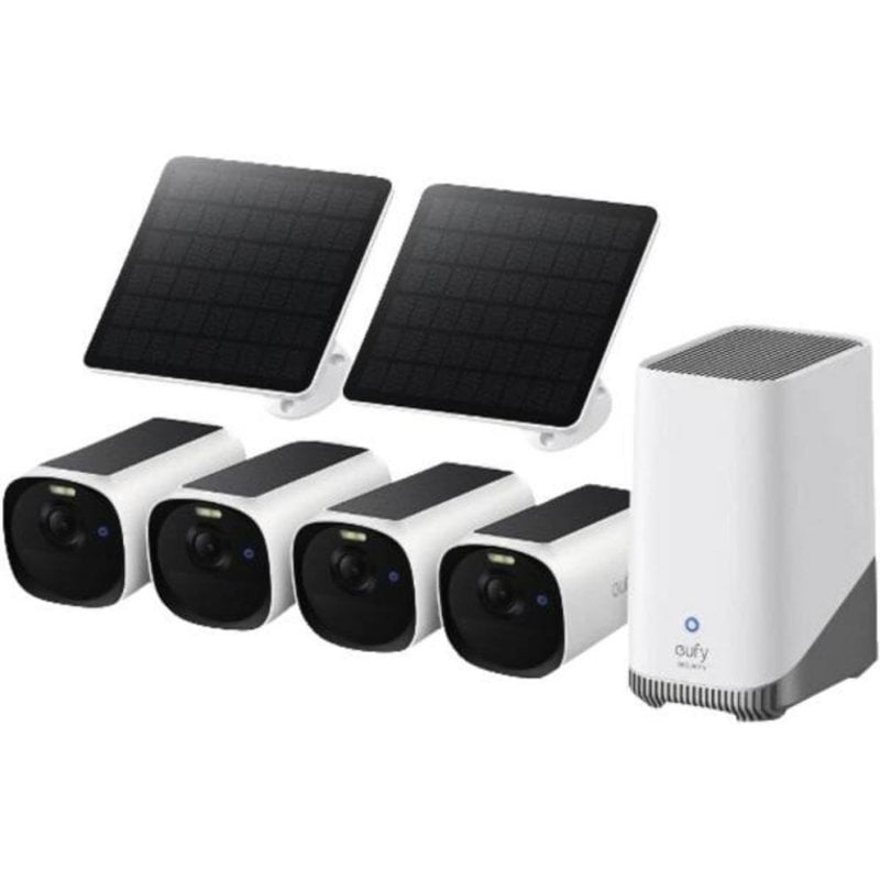 Caméra de surveillance Eufy E8144327 2K Extérieure Panneau Solaire Audio Bidirectionnel