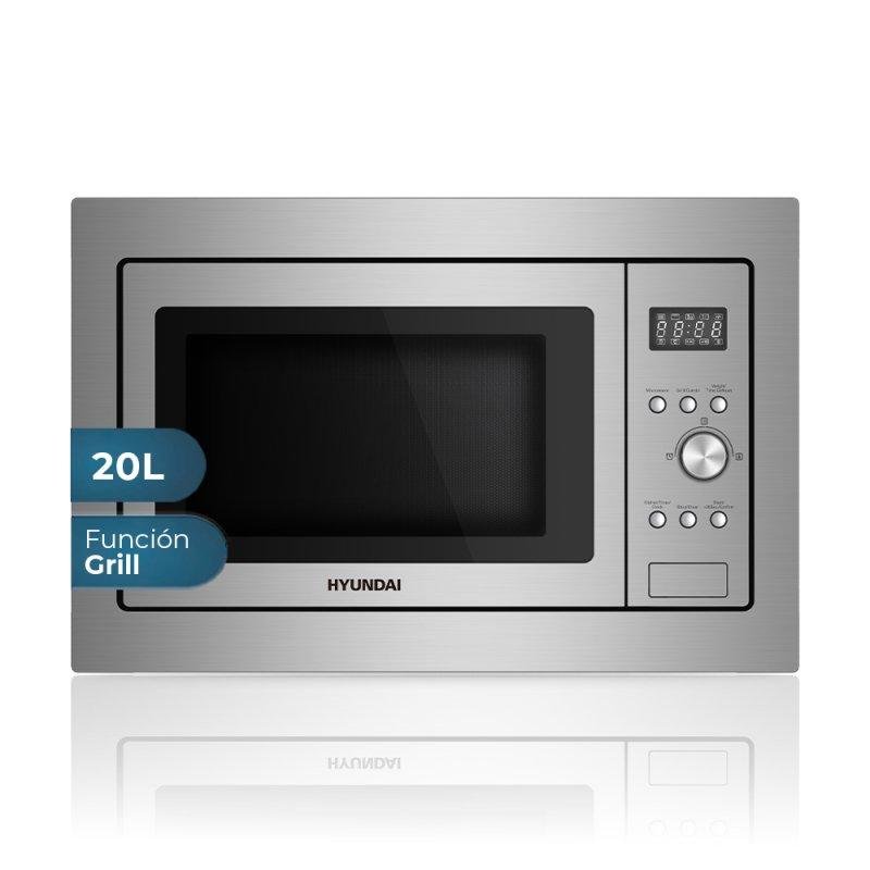 Hyundai Microondas HMWI2700DGX 20L 700W Grill Inox Display LED Auto Cooking - vue 1