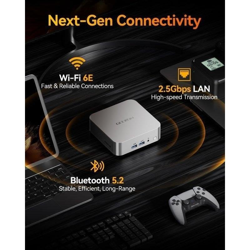 Mini PC GEEKOM A8 AMD Ryzen 9 8945HS 32GB 1TB SSD Windows 11 Pro