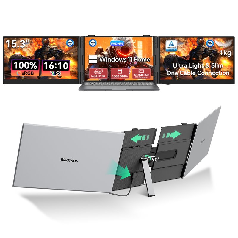 Monitor Blackview DCM8 Pro 15,3" IPS FullHD 60Hz Ultraligero Carga Inversa USB-C Altavoz integrado