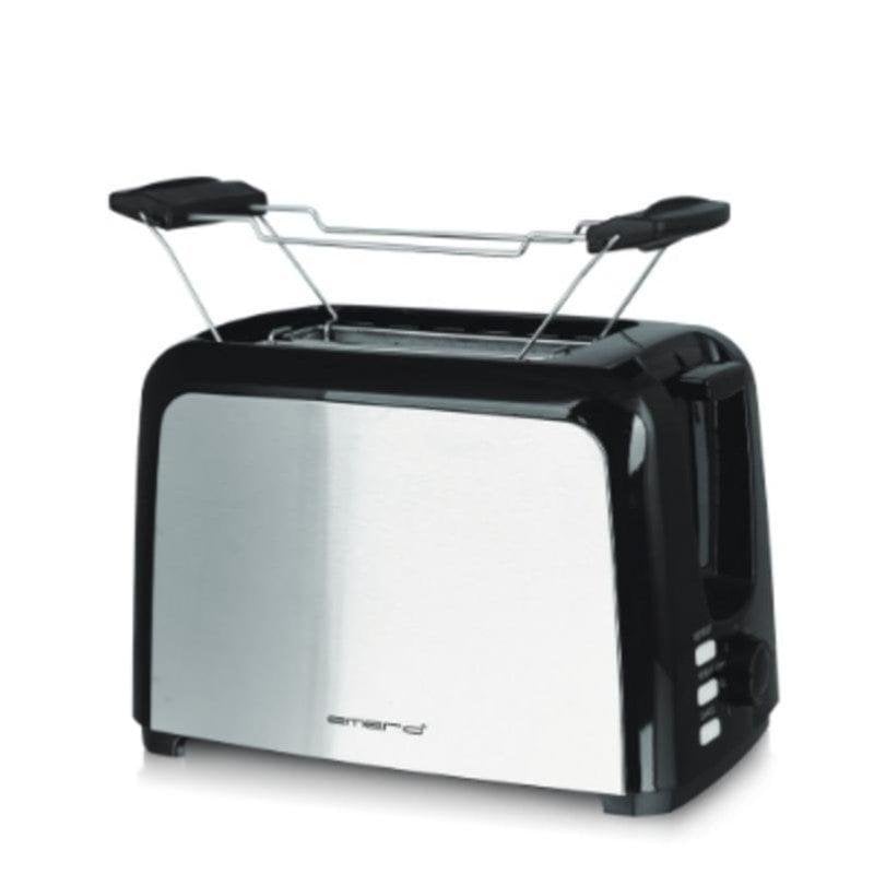 Emerio TO-123924 broodrooster 2 sleuven 750 W 7 bruiningsstanden opwarmen ontdooien zwart RVS