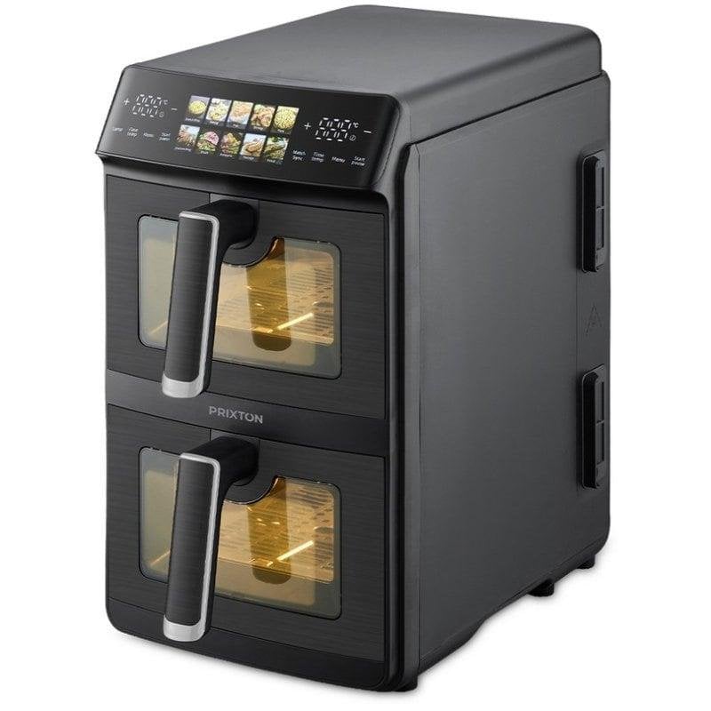 PRIXTON Friteuse à air Verticale 10 avec Double Panier 5 + 5 écran LED tactile 10 Programmes 80–200 °C
