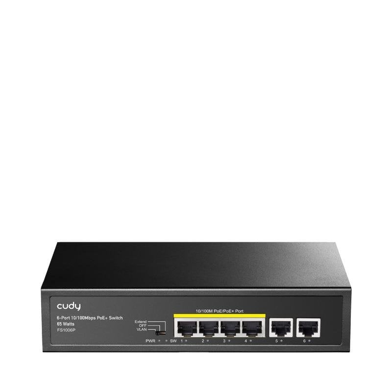 Comutador Ethernet R谩pido PoE Cudy FS1006P 6 Portas