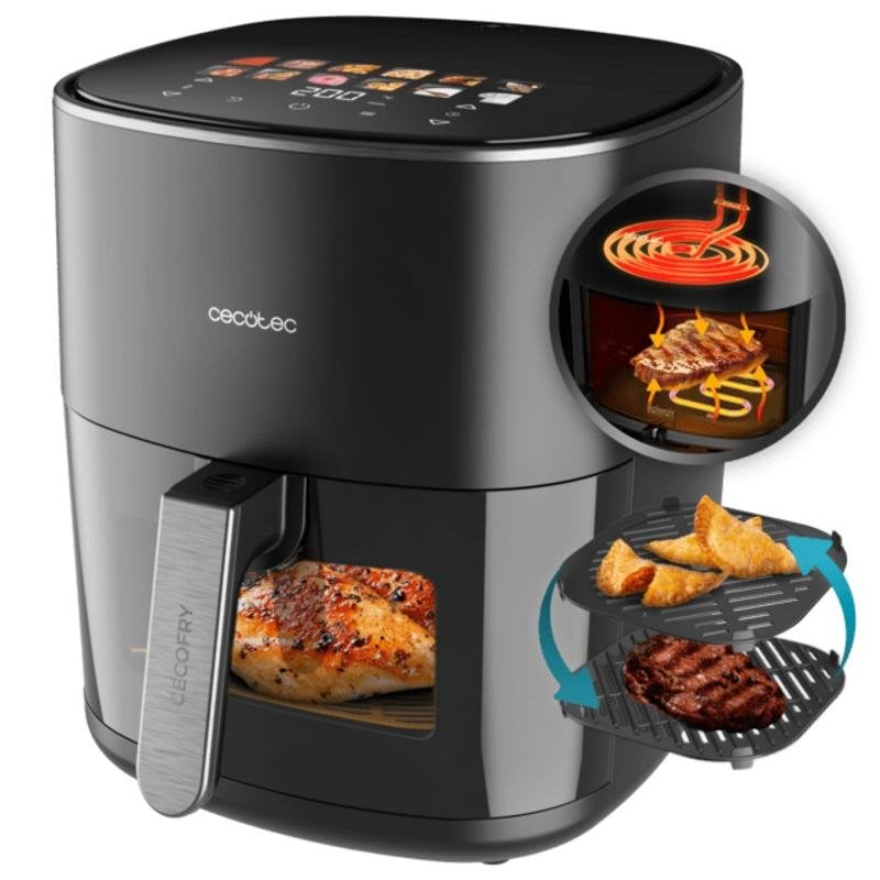 Friteuse sans Huile Cecotec Cecofry&Grill Duoheat 6500 Double Grill 12 Menus