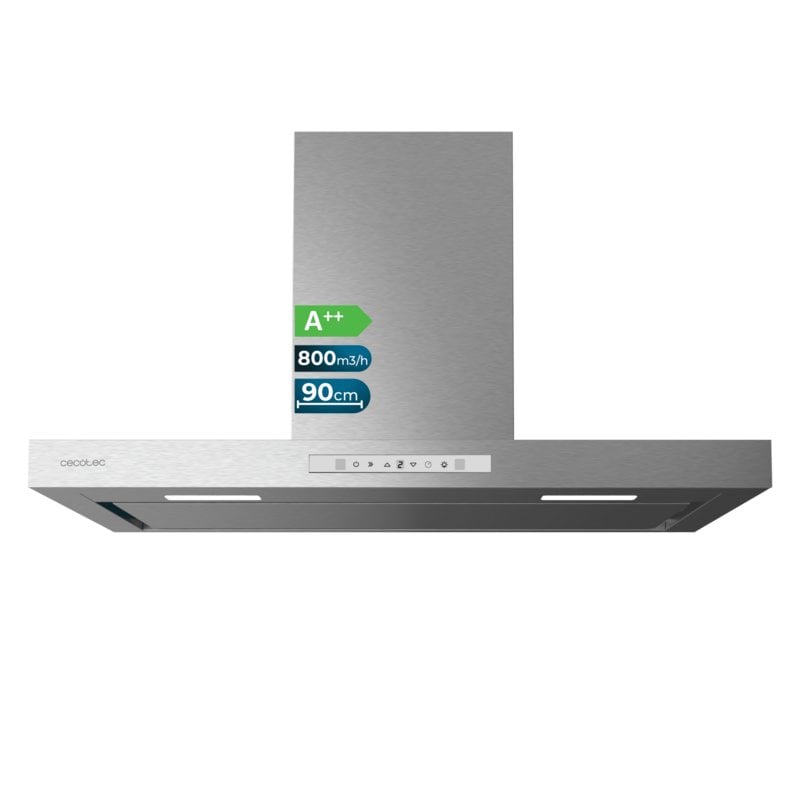 Campana extractora Bolero Flux TT 908000 Slim Glass White Conducción 90cm con control gestual