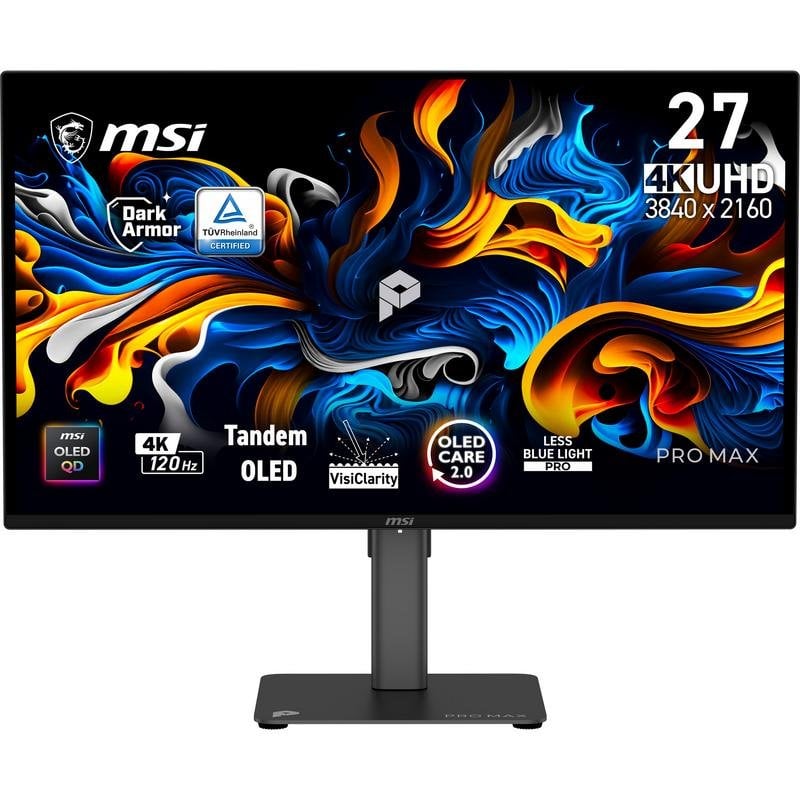 Monitor MSI Pro MAX 271UPX12G 26,5" UltraHD 4K 120Hz QD-OLED Altura Ajustable