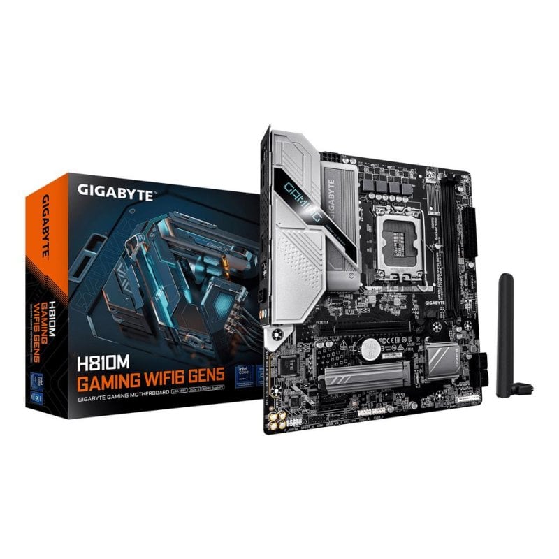 Placa Base Gigabyte H810M GAMING WIFI6 GEN5 Intel H810 LGA1851 DDR5 Micro-ATX WiFi 6 2.5GbE M.2