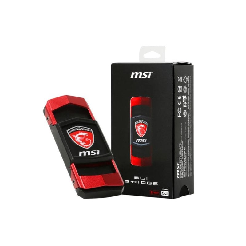 Pont SLI MSI 2WAY L Noir Rouge pour cartes graphiques