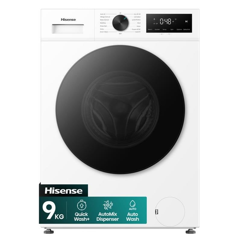 Máquina de Lavar Roupa Hisense WF1I9042BWP2 9 Kg 1400rpm A Branco Inverter Vapor