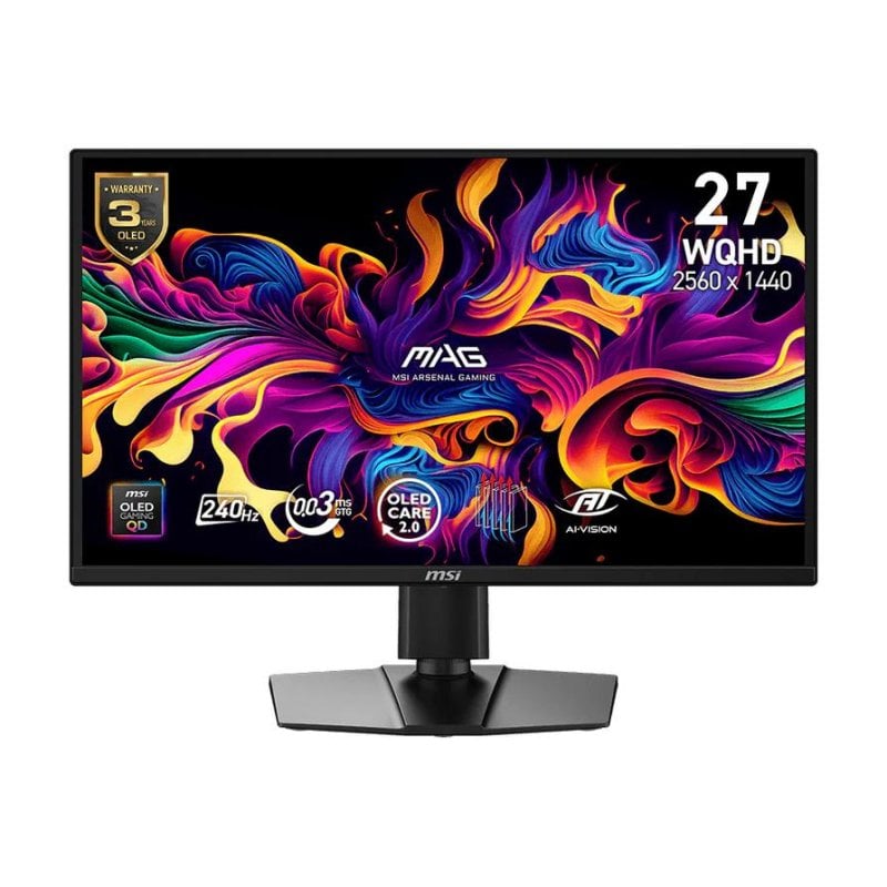 Écran PC MSI MAG 272QPDE 26,5'' Wide Quad HD 240Hz QD-OLED Hauteur réglable 0,03ms