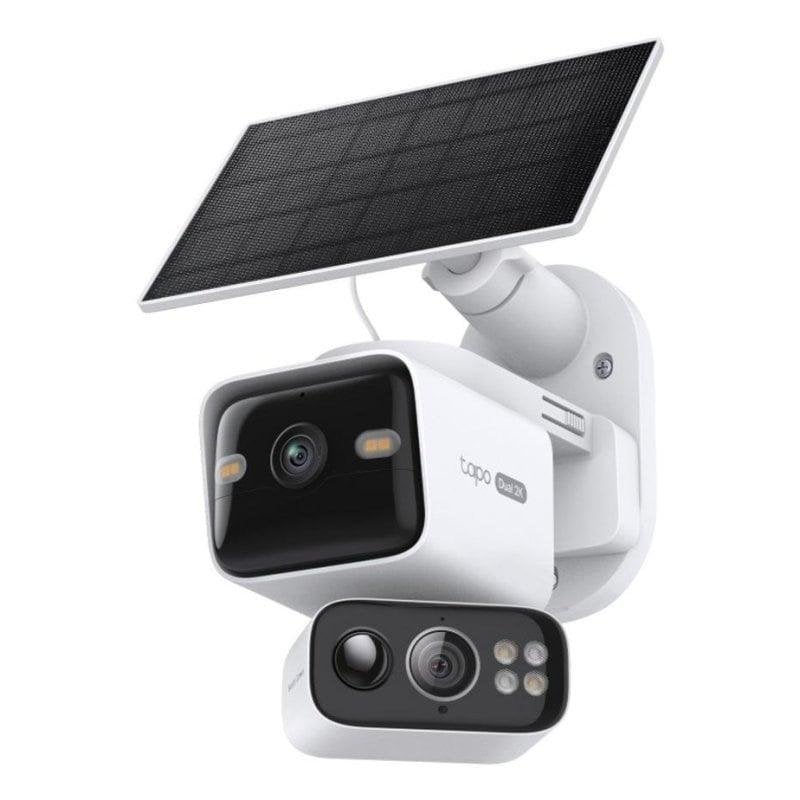 Cámara de vigilancia IP - Tp-link Tapo C645D KIT, 2560 x 1440 píxeles, Función visión nocturna, Doble Lente 360º con Panel Solar, Blanco