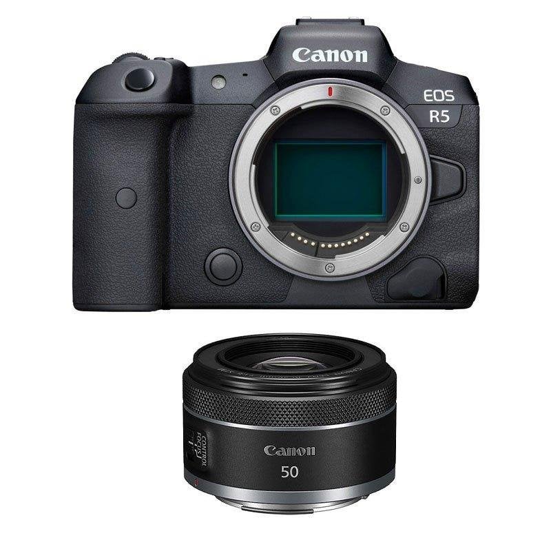Câmara Mirrorless Canon EOS R5 45MP 50mm F1.8 STM Sensor Full-Frame WiFi Bluetooth