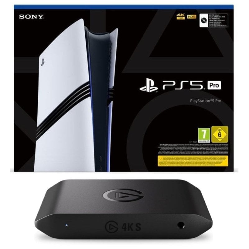 Sony PlayStation 5 Pro con Nuevo Dualsense + Capturadora Elgato 4K S 4K60 HDR10 USB-C Latencia Casi Nula