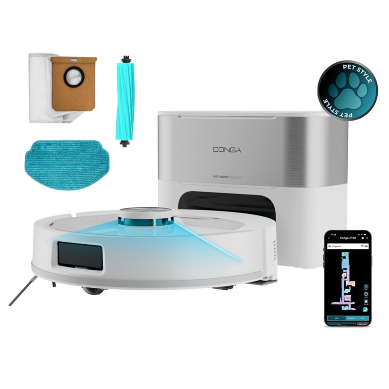 Robot Aspirapolvere Cecotec Conga Y80 Pearl con Autosvuotamento Navigazione Laser 25.000 Pa