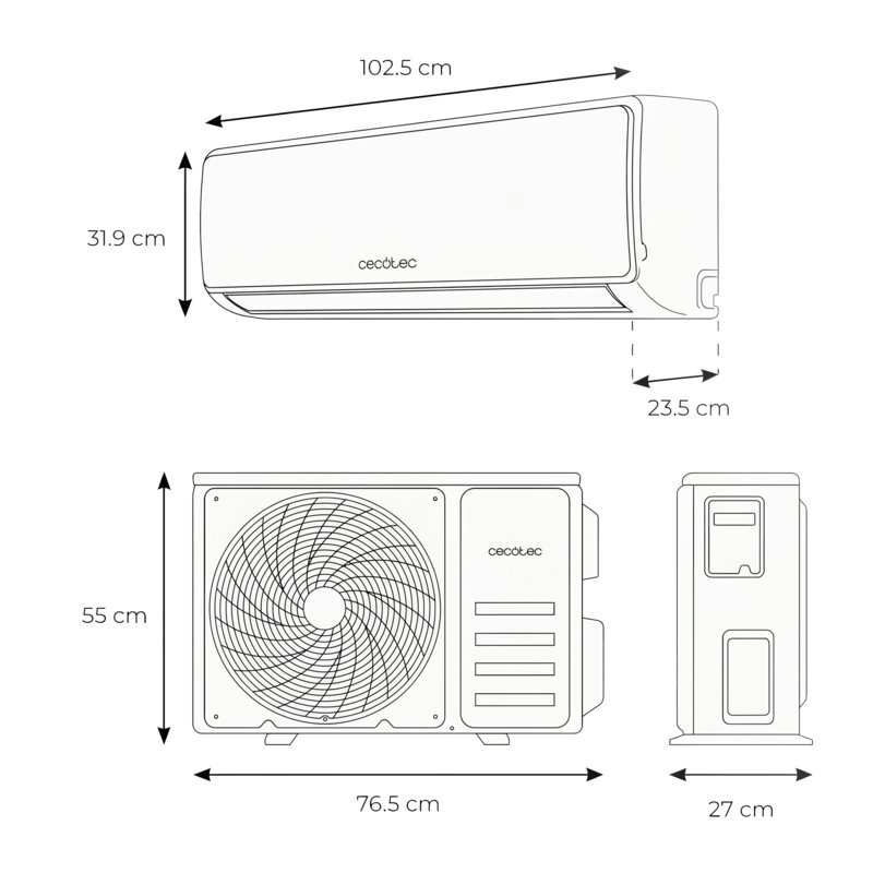 Ar Condicionado Split Cecotec AirClima 18000 Wind Connected 18.000 BTU A+++ Inverter Quente e Frio WiFi Comando