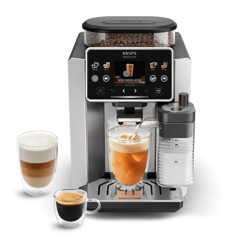 Cafetera Espresso Krups Sensation Elite Aluminium 2L 15 Bares molinillo integrado