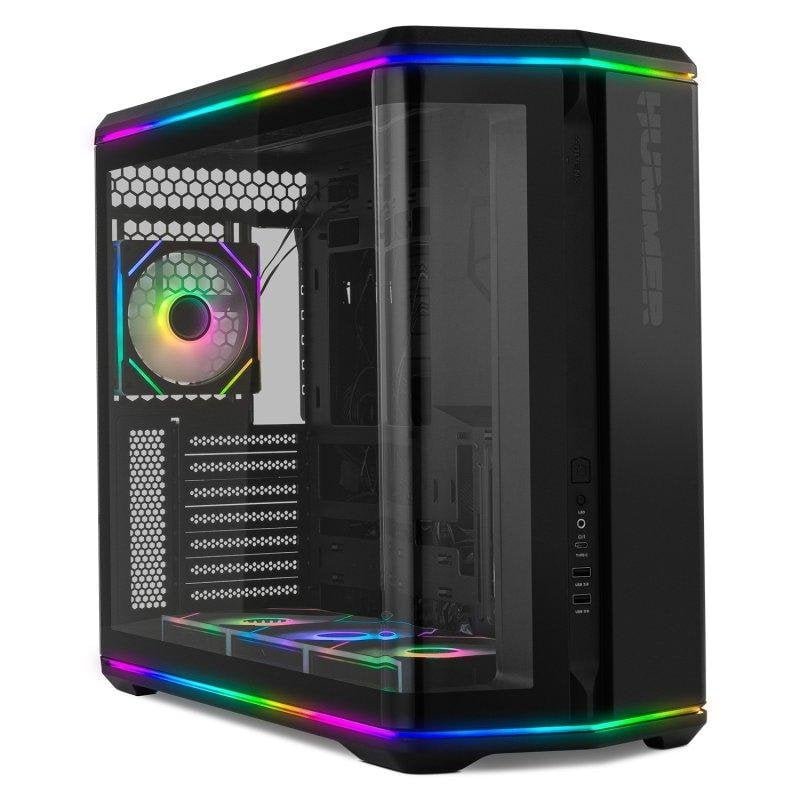 CAJA SEMITORRE/ATX NOX HUMMER SIGNAL S/FUENTE USB3.0-TYPE C NEGRA ARGB C/VENTANA-FRONTAL - miniatura 3