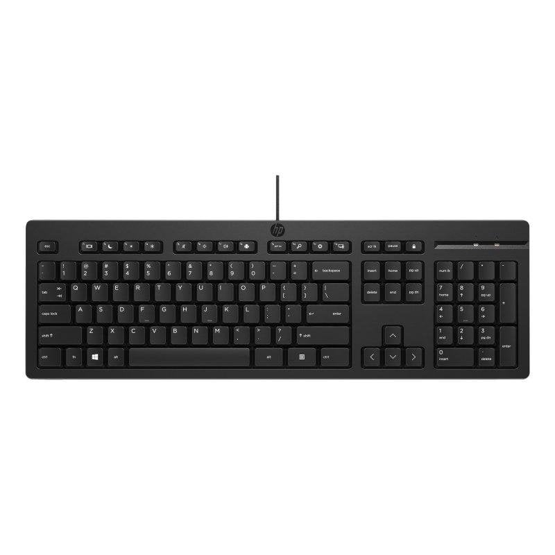 Teclado HP 125 G2 AZERTY Português com fio completo preto