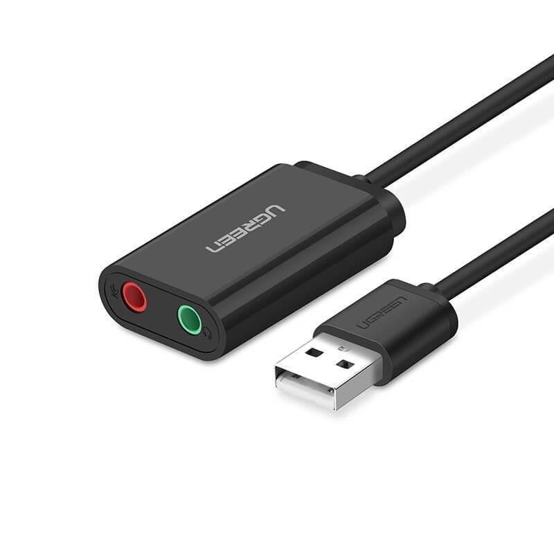 Placa de som USB Ugreen 30724 2.0 Canais Noir