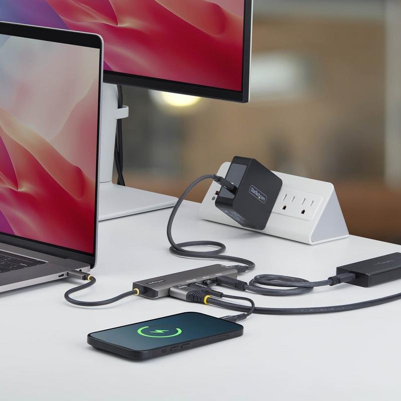 Adattatore USB C HUB, Multiport USB C per MacBook Pro & Air Accessori, 6 in 1 Dongle HUB con 4K HDMI, USB 3.0, 100W PD, lettore di schede SD/TF, compatibile per laptop e altri dispositivi di tipo C