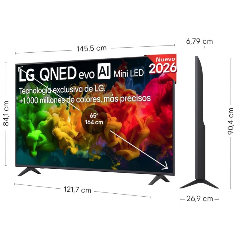 TV LG QNED evo MiniLED 65QNED80B6B 65 4K UltraHD 60Hz Smart TV WebOS HDR10 Pro
