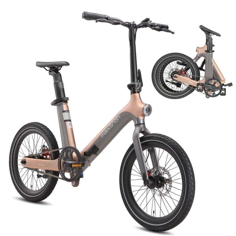 Bicicleta Eléctrica Maxturn Smart30 250W 36V 20" Gris Dorado