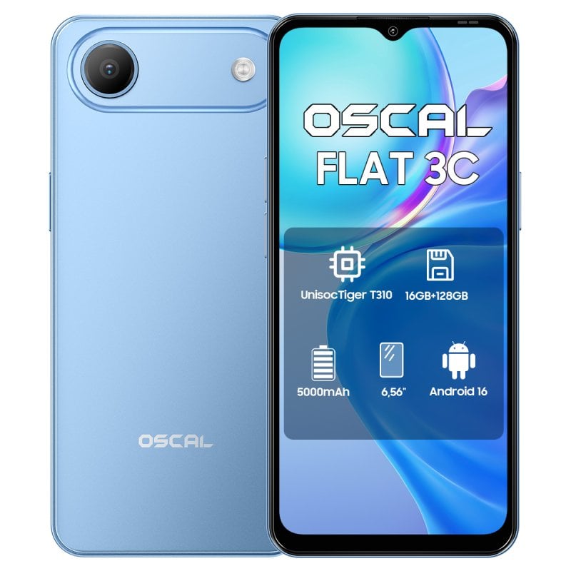 OSCAL Flat 3C 4G 4GB 128GB 6.56" Azul
