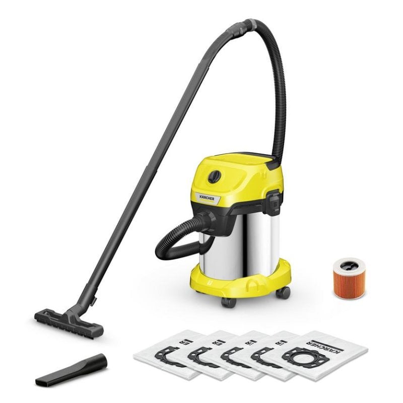 Industriestaubsauger Kärcher 1.628-152.0 1000W Beutel 17L Schwarz Silber Gelb