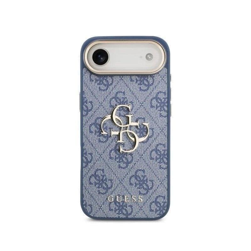 Funda para móvil Guess carcasa rígida material premium azul logo dorado para iPhone 4G