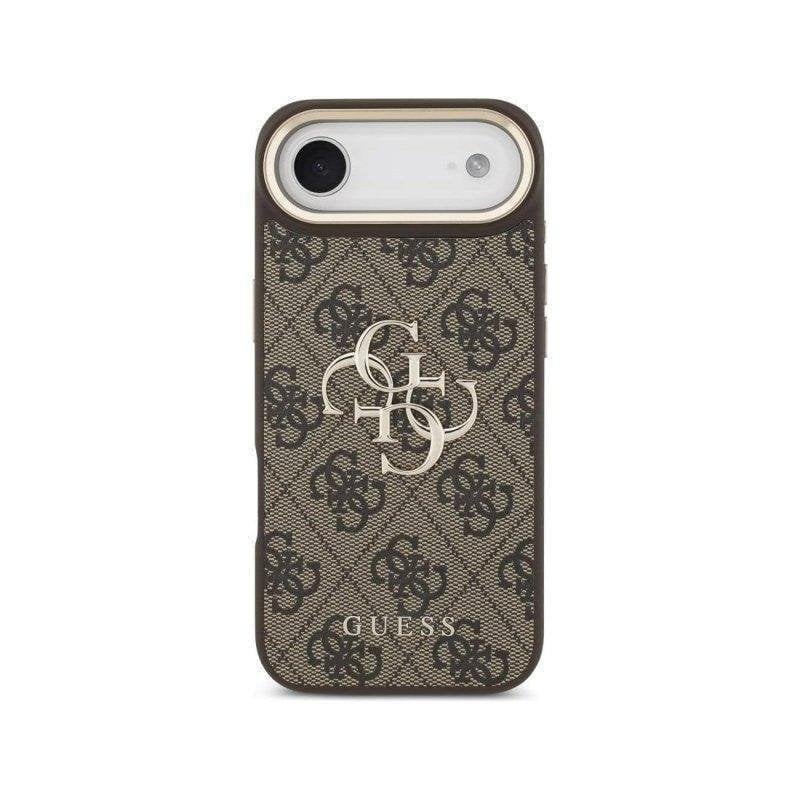 Funda para móvil Guess carcasa rígida acabado premium marrón logo dorado para iPhone 4G