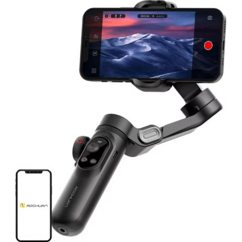 AOCHUAN Smart XPro Gimbal Stabilizzatore 3 Assi Per Smartphone Con Display OLED, Luce LED RGB E Riconoscimento Gesti - Batteria 3200mAh