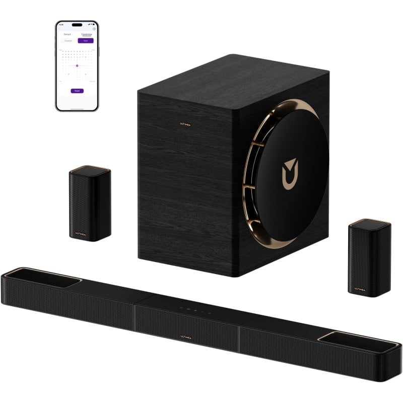 Barra de Sonido Ultimea U442A Skywave X70 7.1.4 980W Bluetooth HDMI eARC Dolby Atmos Noire