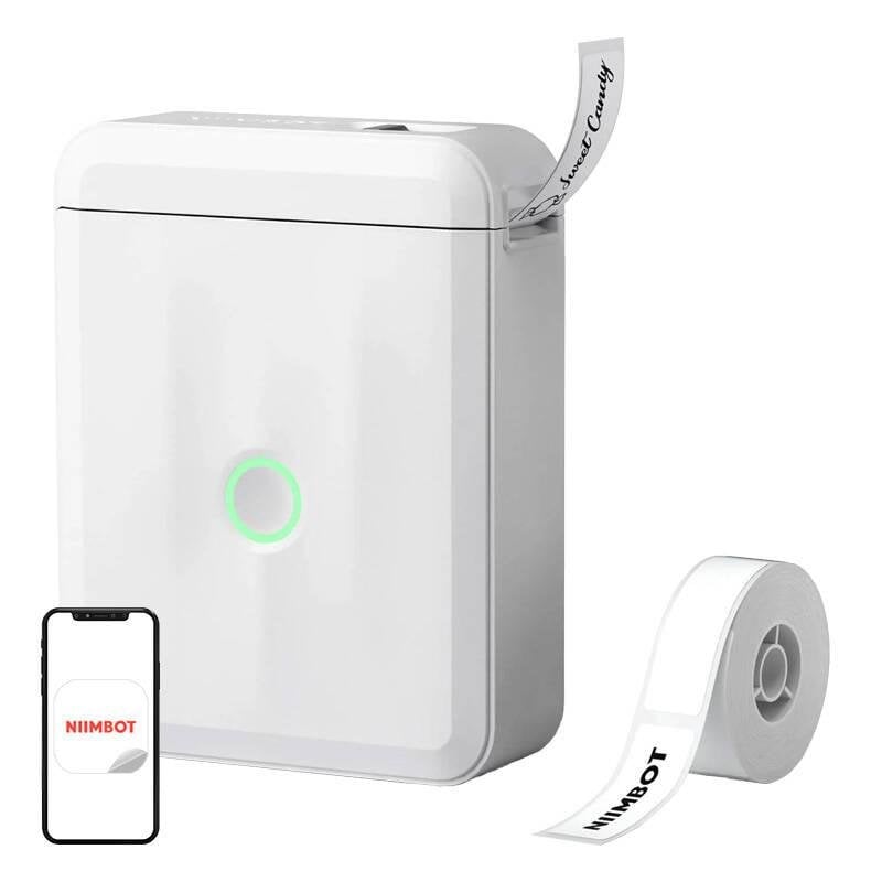 Impresora térmica Bluetooth Niimbot D110M portátil blanca con batería recargable