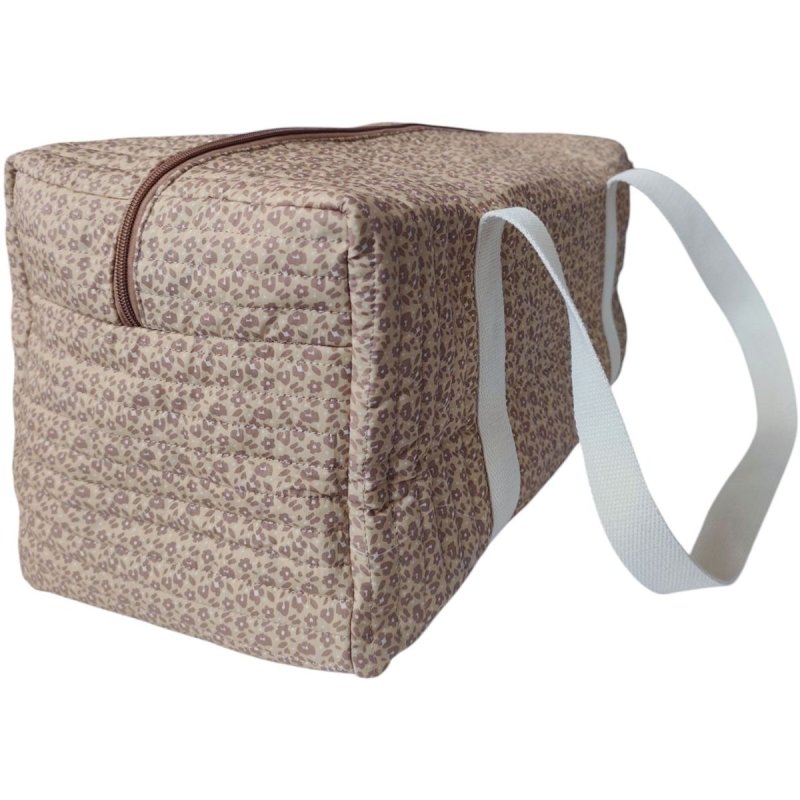 Tineo Sac à langer Imprimé Léopard 40 x 22 x 24 cm Coton 100% Fermeture Éclair Anses Épaule ou Main Organisateurs Intérieurs