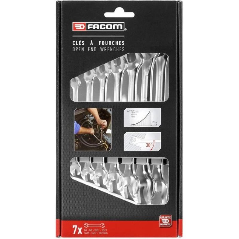 Coffret de 7 Clés à Fourches FACOM 44.J7PB 14 ouvertures de 6 à 19mm