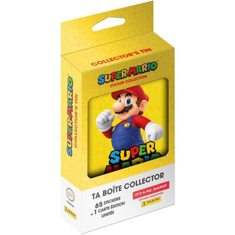 Panini Boîte à Collectionner Super Mario 2 Métal 13 Sachets 65 Stickers 1 Carte Mario