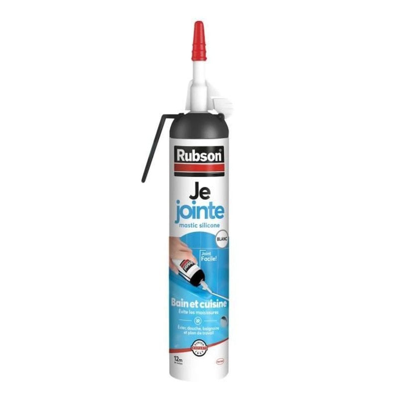 Rubson Silicone sanitaire Antimoisissure Blanc 200 ml Application facile