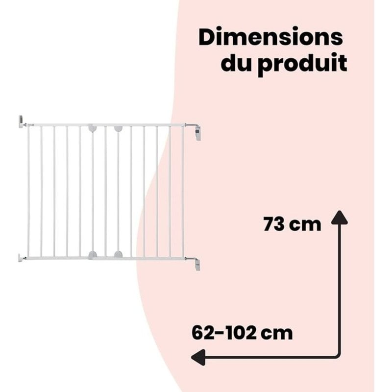 Safety 1ST Barrière de sécurité bébé blanche WallFix Extending