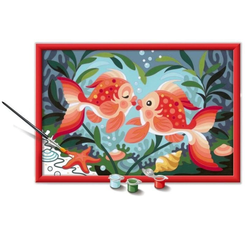 CreArt Kids 31x21cm Bisous de poissons Kit de peinture par numéros Numéro d'Art Dès 25853 Ravensburger