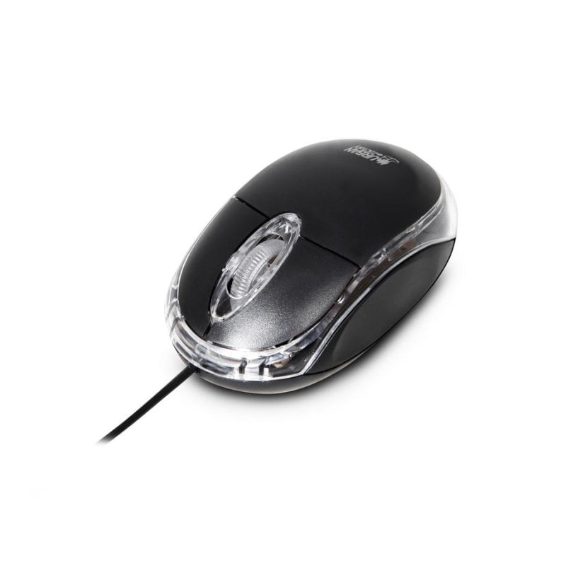 Mouse Urban Factory BDM02UF USB 800 DPI Nero Trasparente Ambidestro