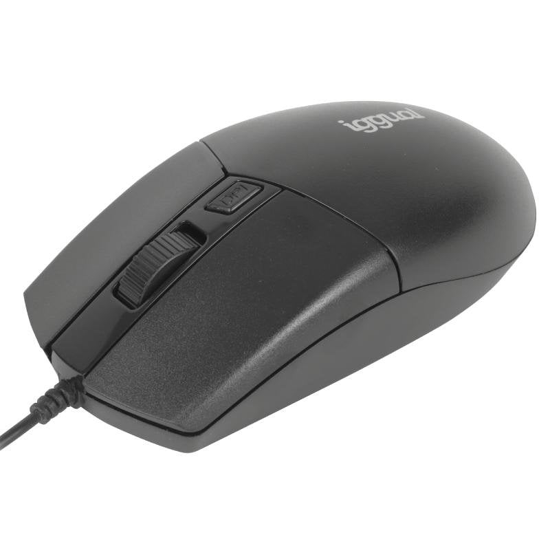Ratón IGGUAL COM-BUSINESS2 2400 DPI USB tipo A Negro Ambidiestro Cableado