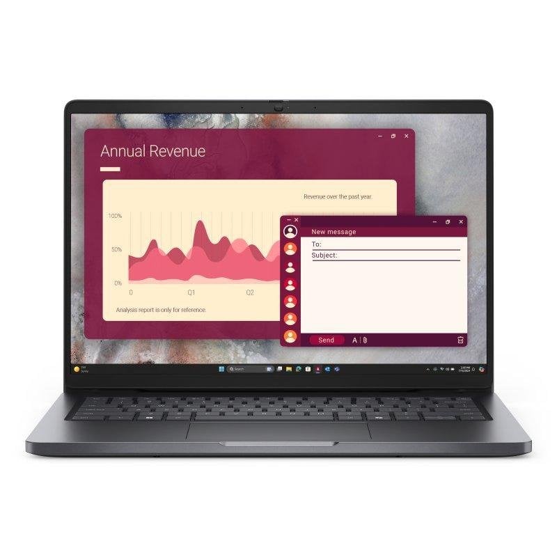 Portátil Dell Pro 14 PC14250 14" Intel Core Ultra 5 225U 16GB Windows 11 Pro 512GB SSD Gráficos Intel lector de huella