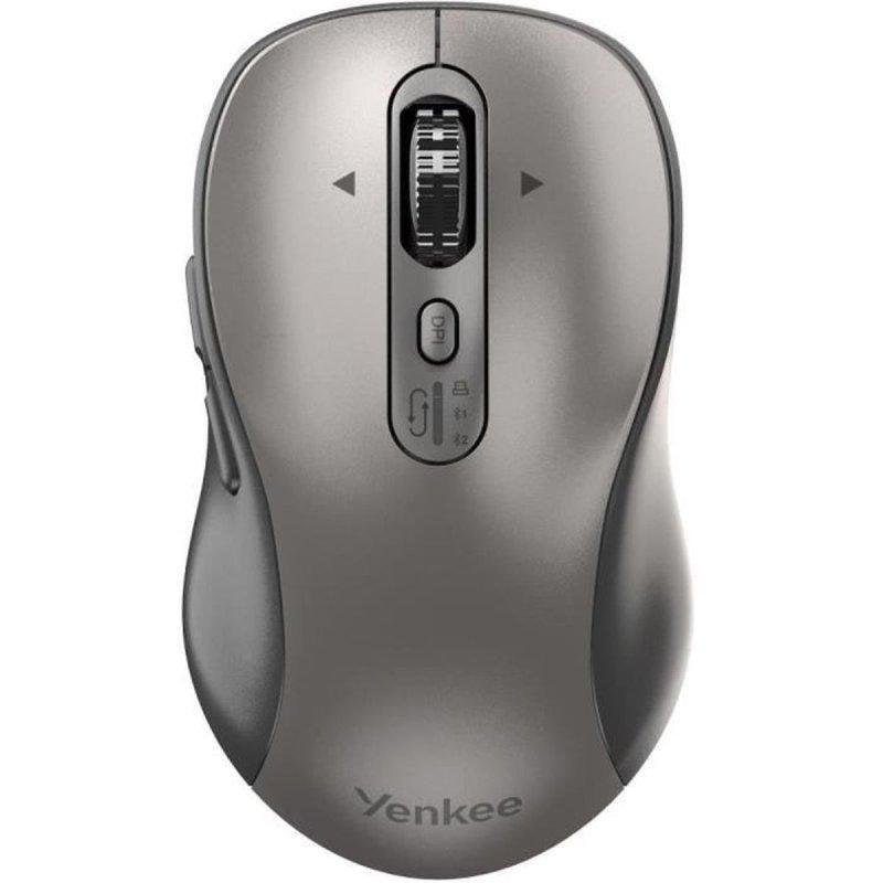 Ratón Yenkee YMS 2010SR Inalámbrico USB 2,4 GHz Bluetooth 3200 DPI Gris Recargable