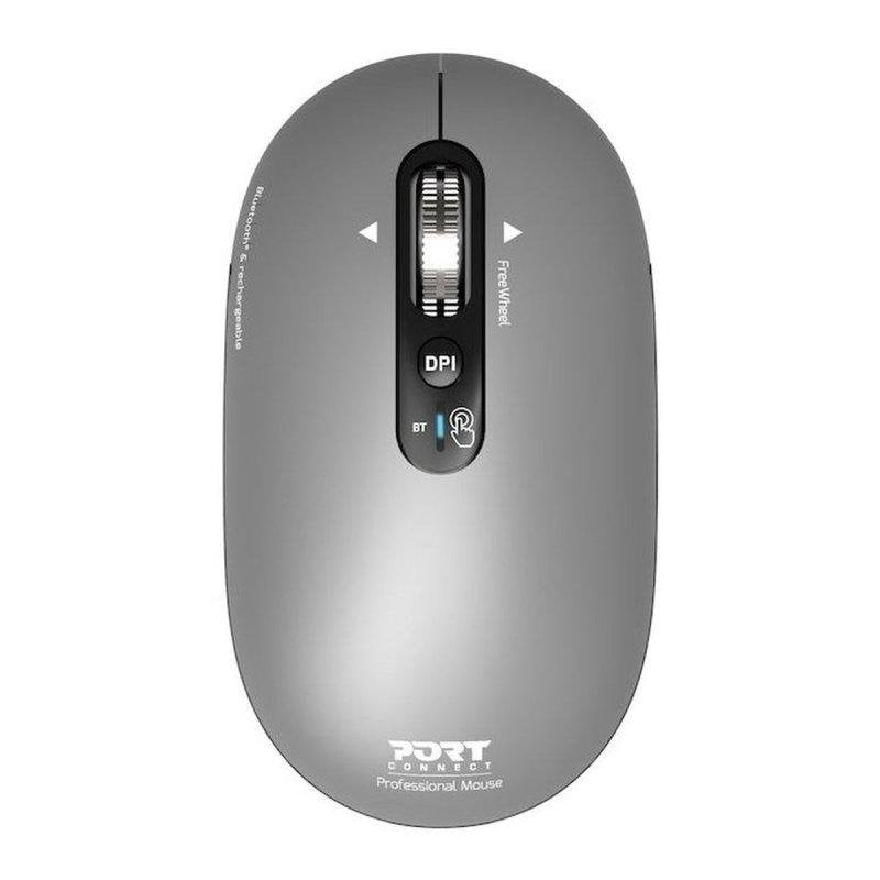 Port Designs Pure 910009 Mouse Bluetooth 3200 DPI Grigio Ricaricabile