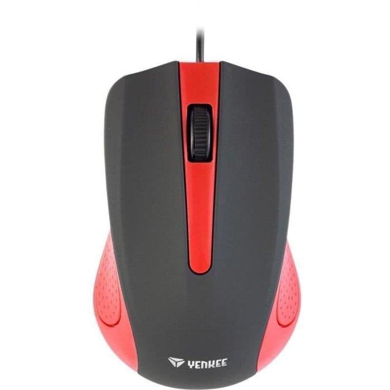 Ratón Yenkee YMS 1015RD Cable USB 1000 DPI Negro/Rojo 3 Botones Ergonomía