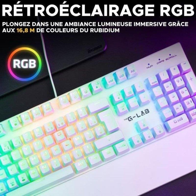 Clavier The G-lab Keyz Rubidium mécanique gaming RGB Outemu Red Azerty 105 touches