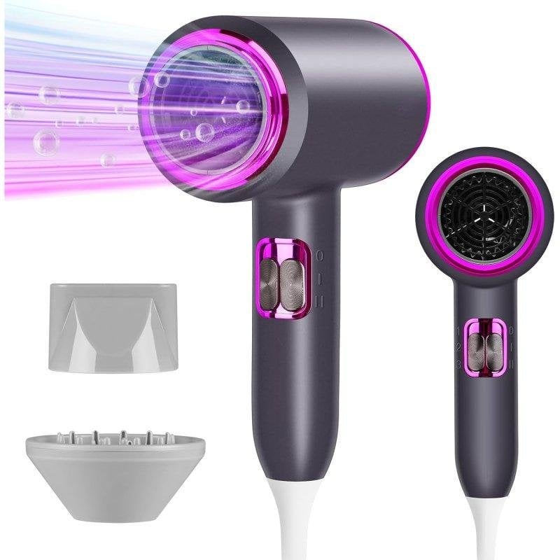 Sèche-cheveux Ionique Professionnel Dam Electronics 2400W 3 Températures 2 Vitesses Gris